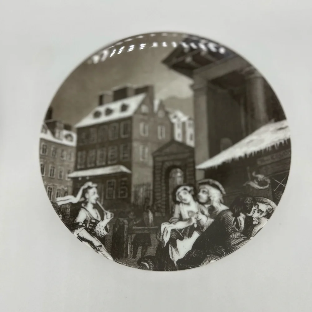 Williams Sonoma Satirical Art William Hogarth 18th Century Artist Snack Plates 4